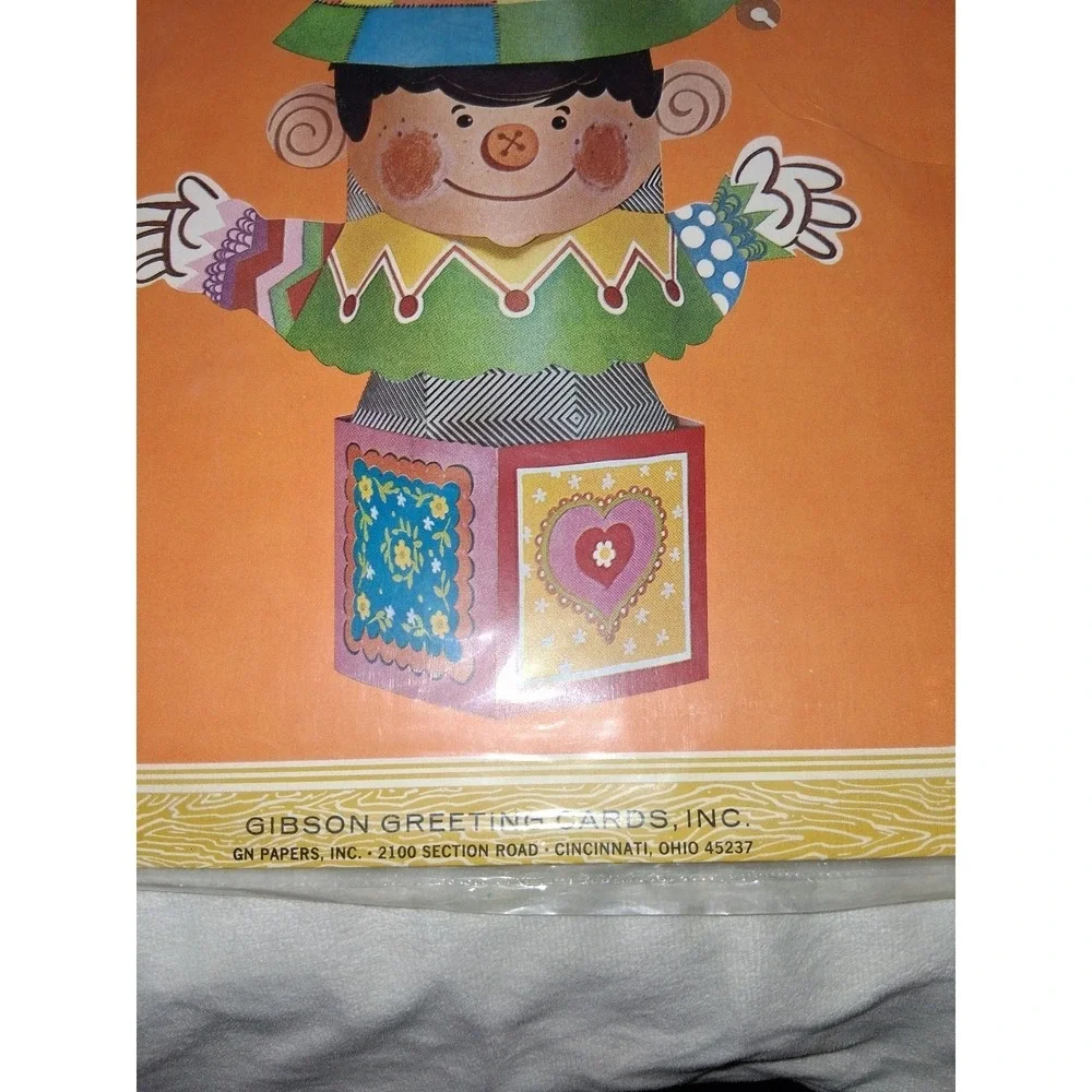 Vintage Gibson Jack-In-The-Box Pop-Up Centerpiece Unused Open Package Party Deco